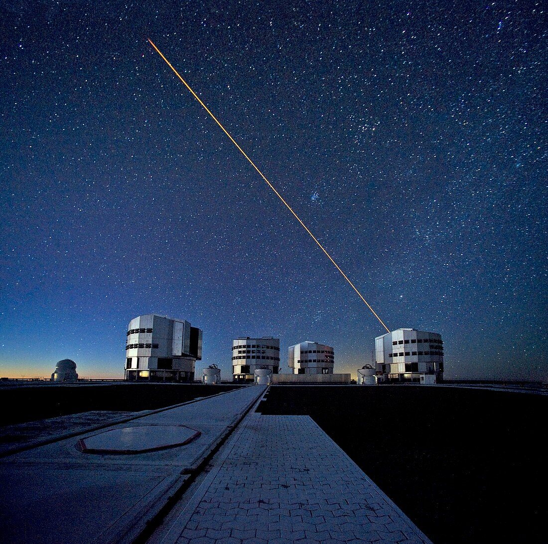 VLT and laser guide under stars