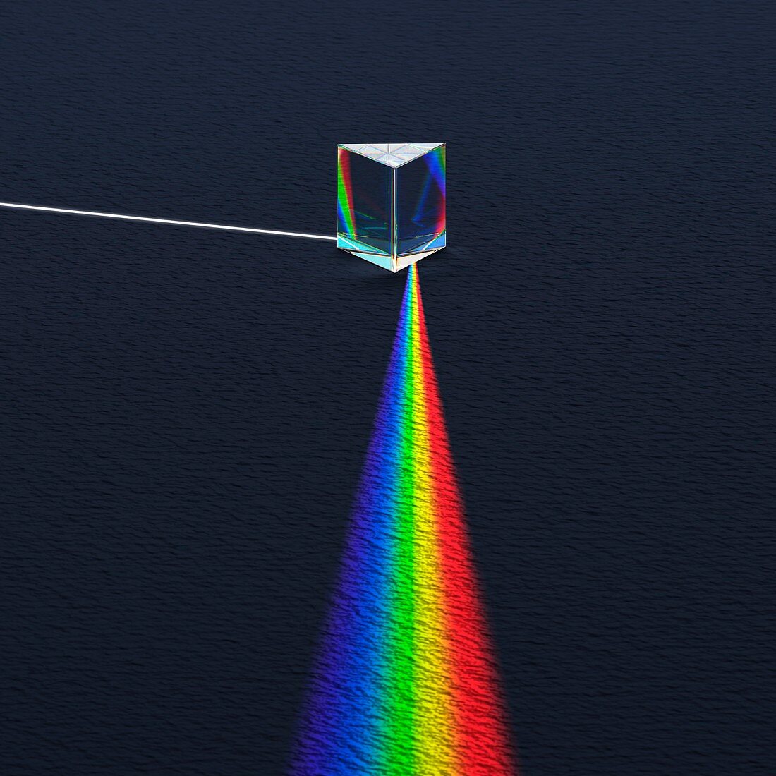 Prism dispersing light into spectrum