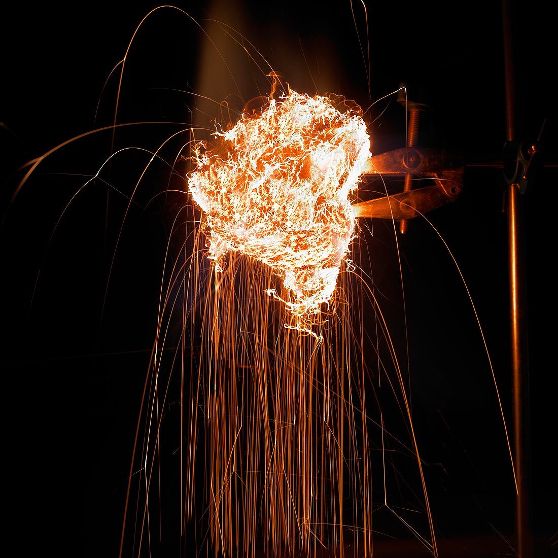 Steel wool burning in air