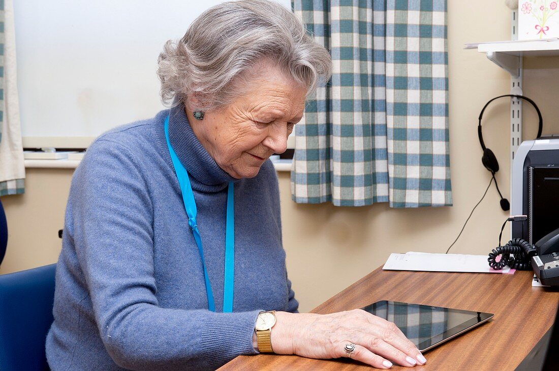 Senior woman undergoing a memory test