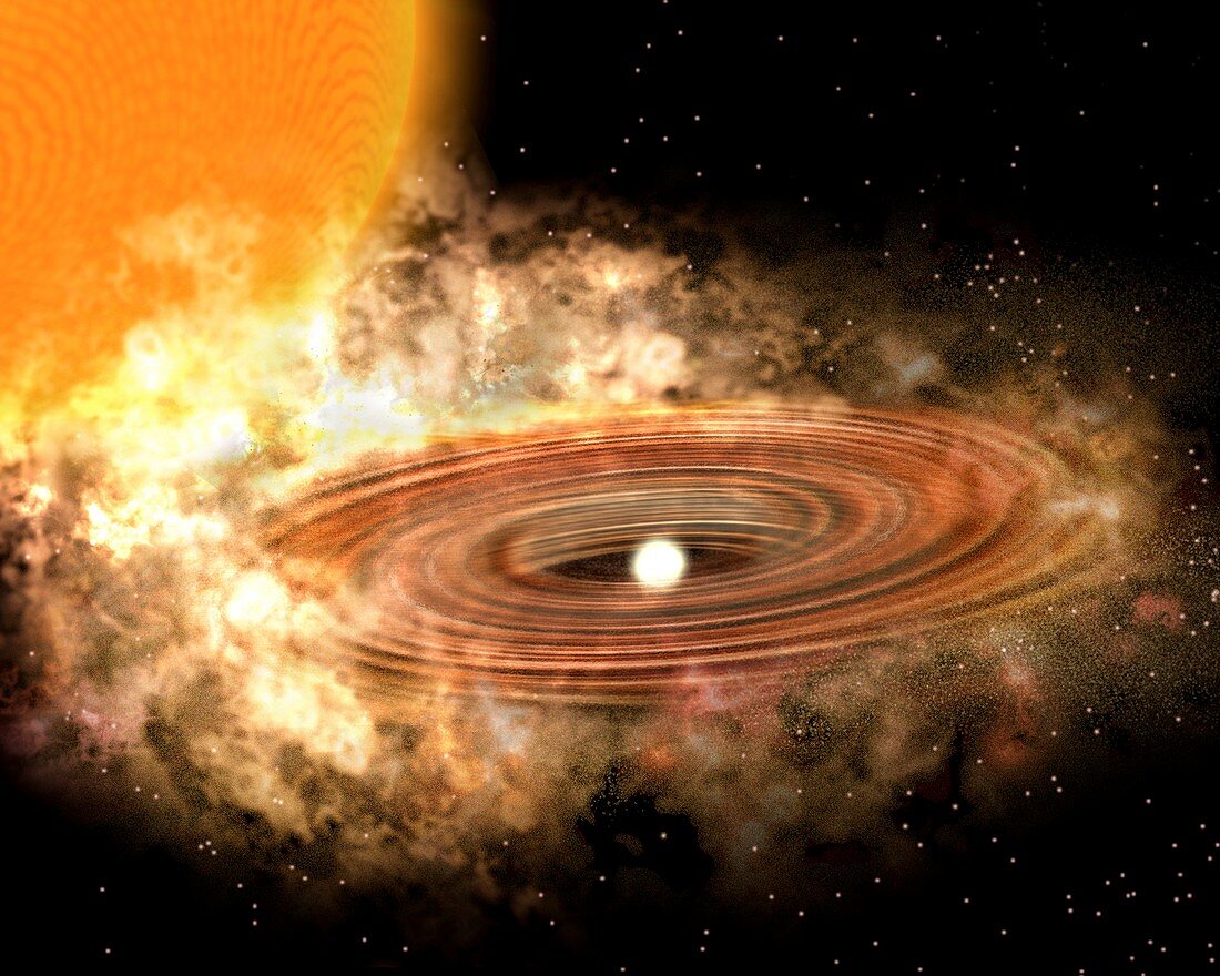 Accretion disk around binary star system
