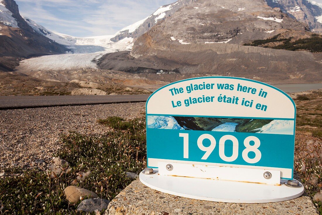 Athabasca glacier receding rapidly