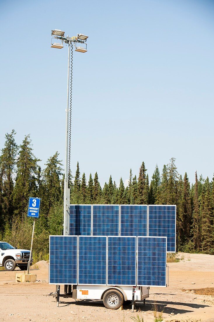 Solar lighting at a tar sands mine