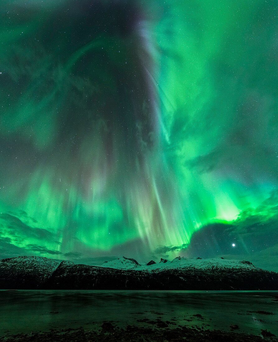 Aurora borealis during geomagnetic storm