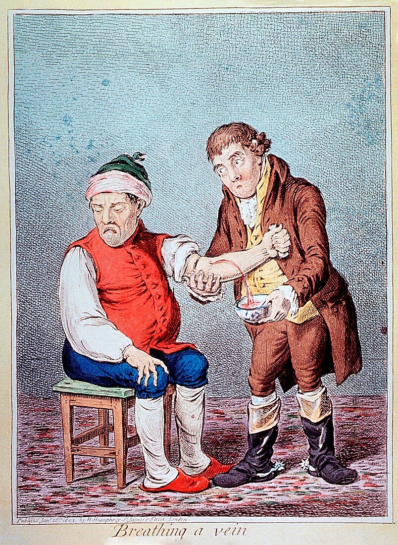 Blood-letting treatment,19th century
