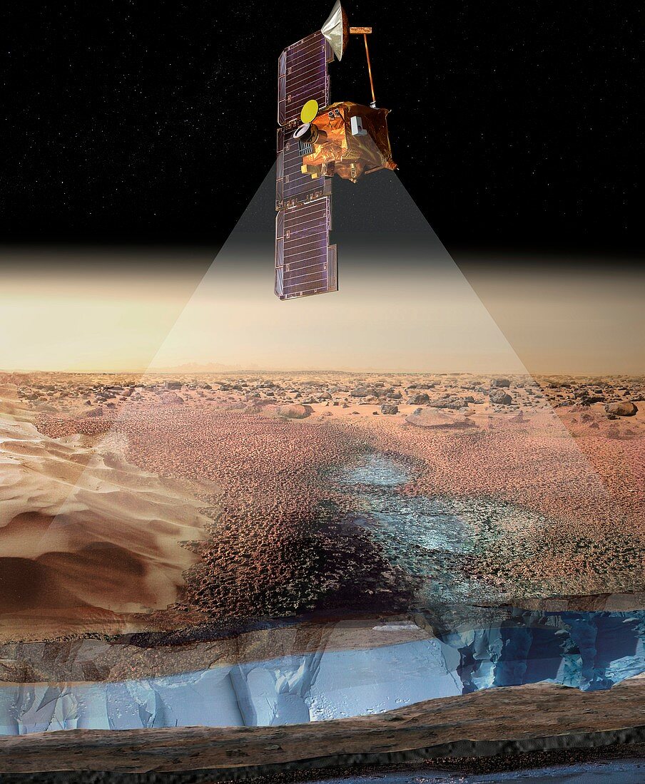 Mars Odyssey spacecraft detecting ice