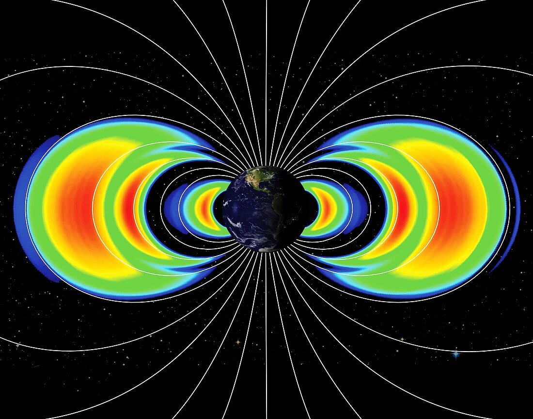 Van Allen radiation belts around Earth