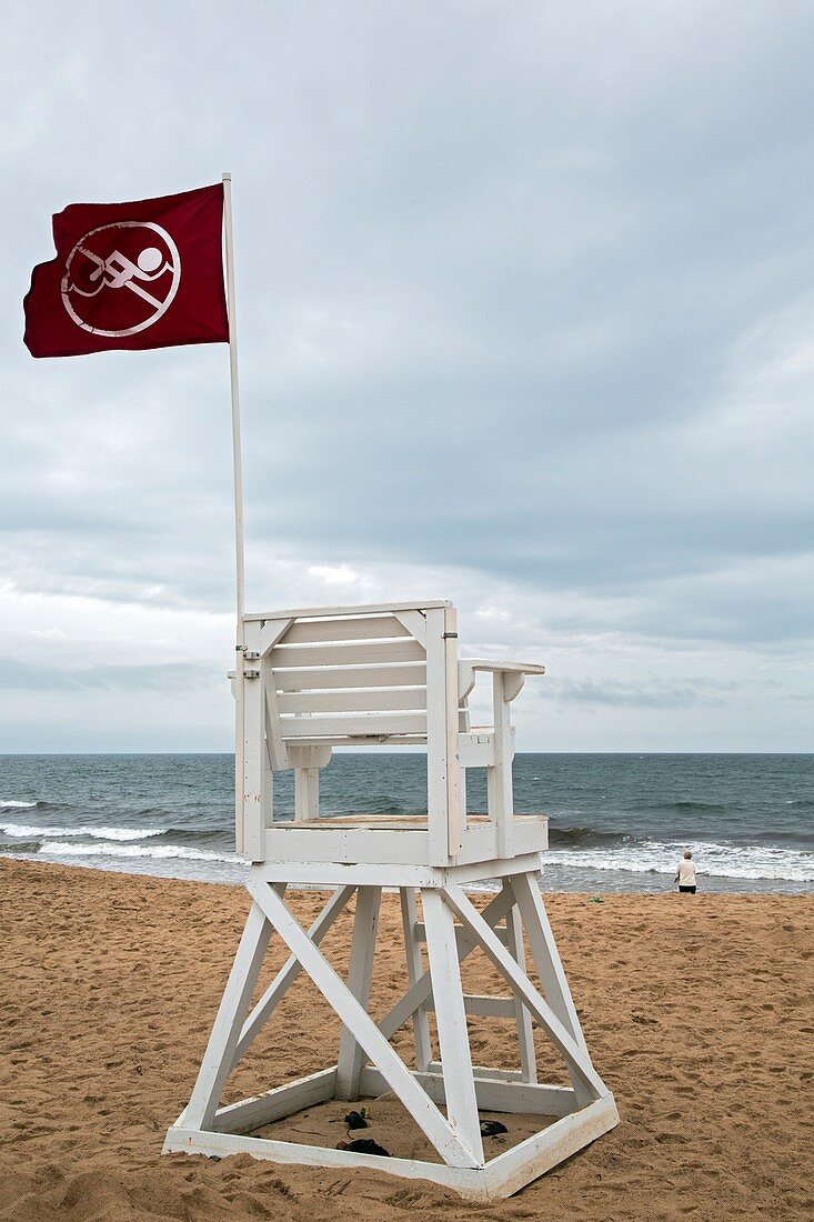 Red flag at a beach