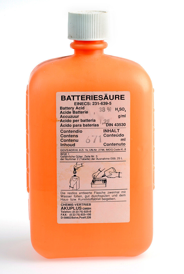 Vehicle battery acid