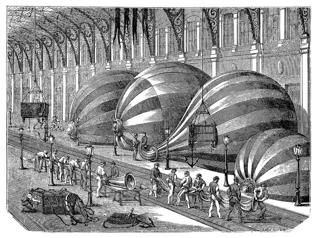 Siege of Paris balloon factory,1870s