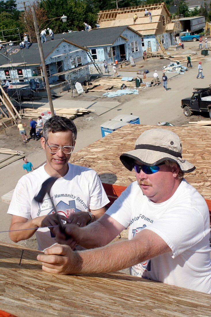 Habitat for Humanity house building,USA