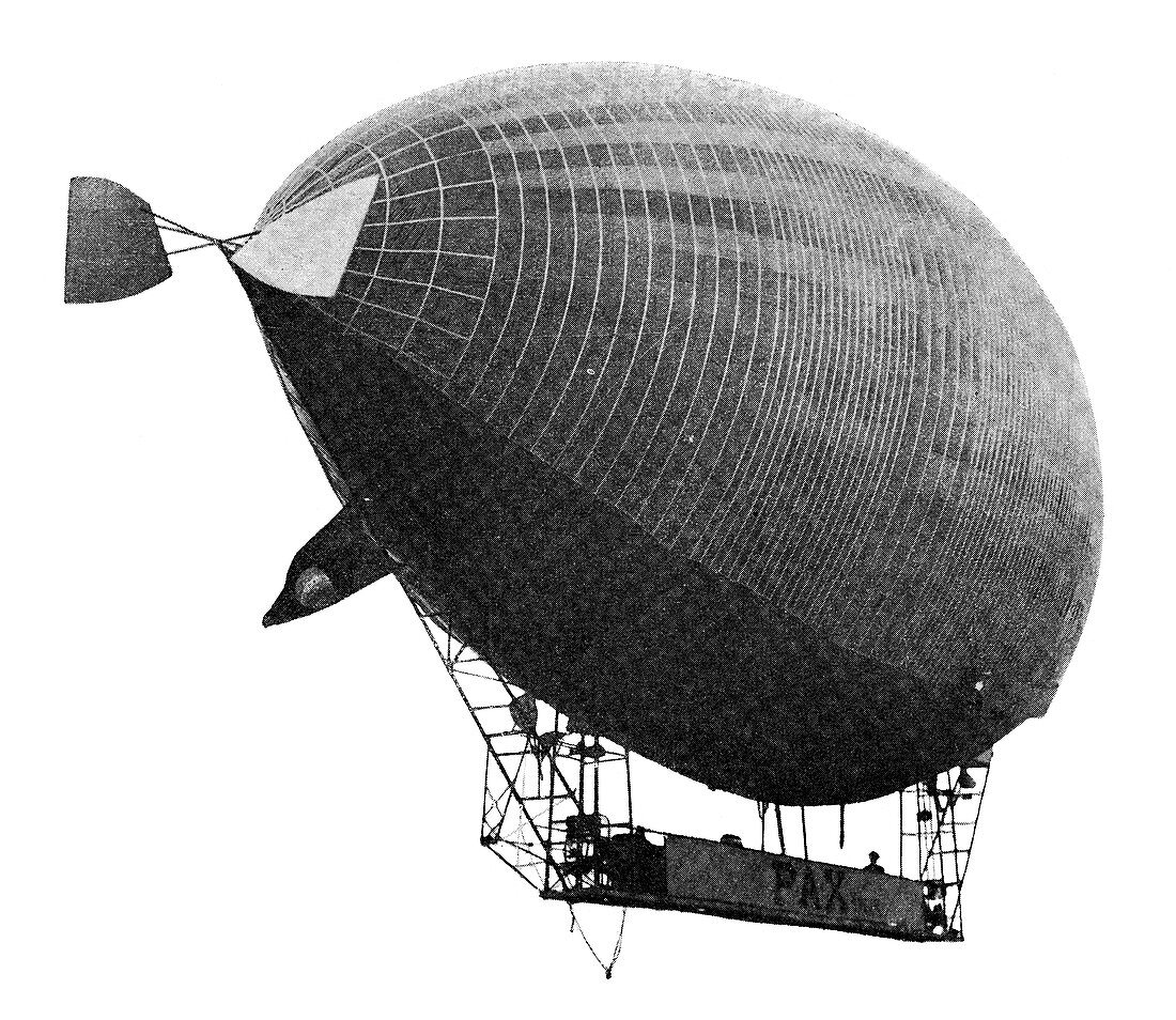 Airship 'Le Pax' in flight,1902