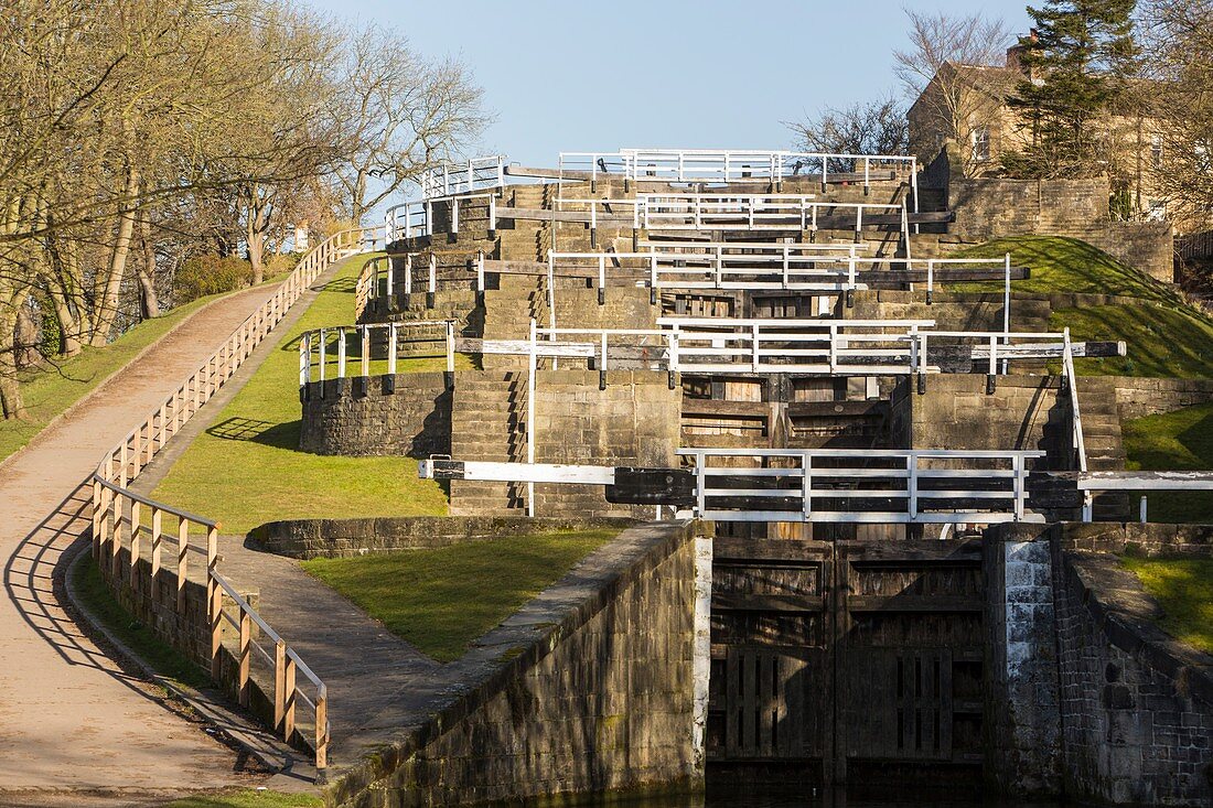 Five Rise locks in Bingley