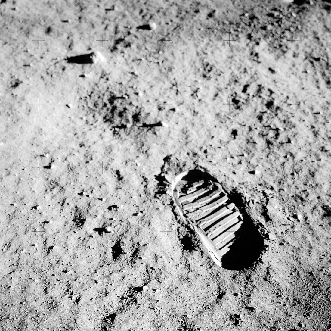 Apollo 11 bootprint on Moon,1969