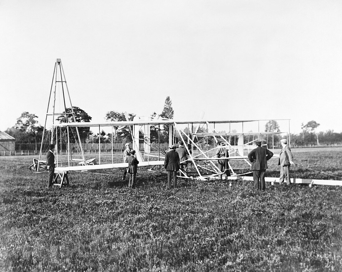 Wright Flyer II-III and catapult,1904-5