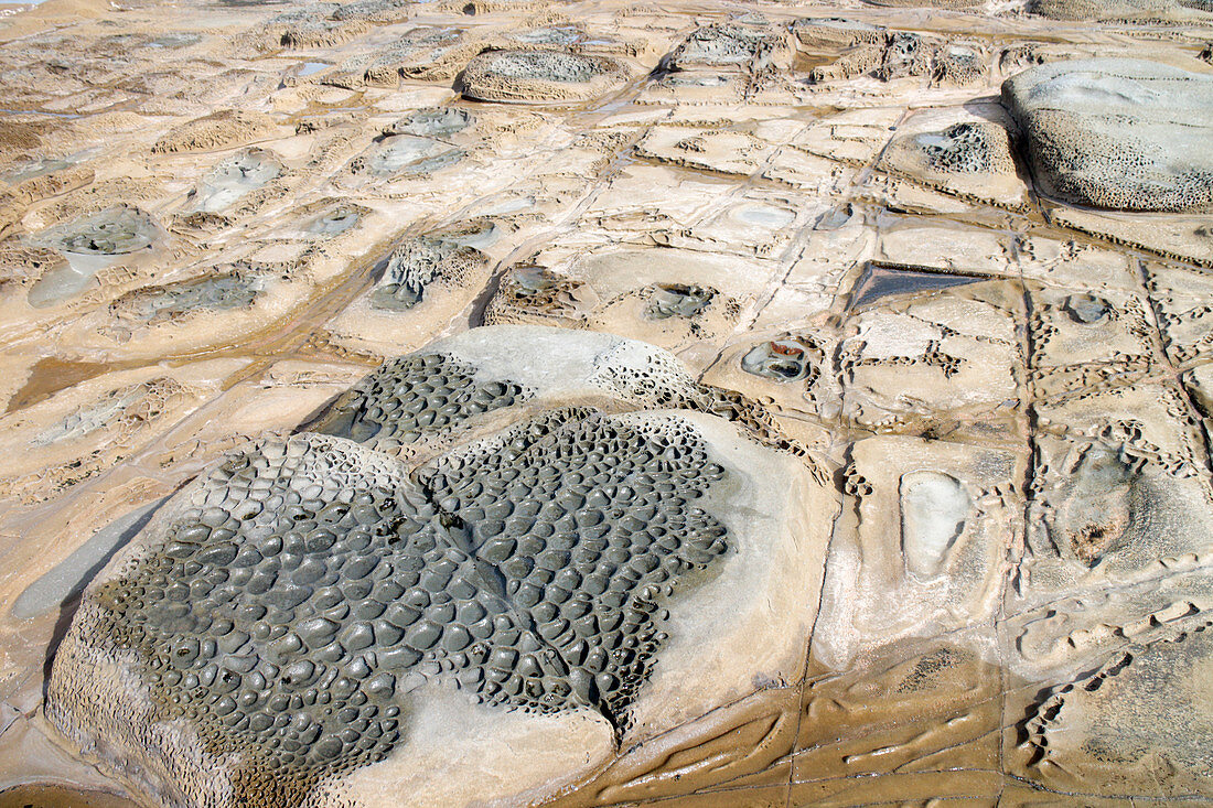 Coastal erosion patterns in rock