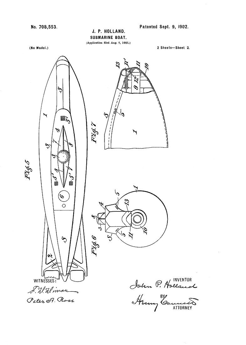 Holland submarine patent,1902