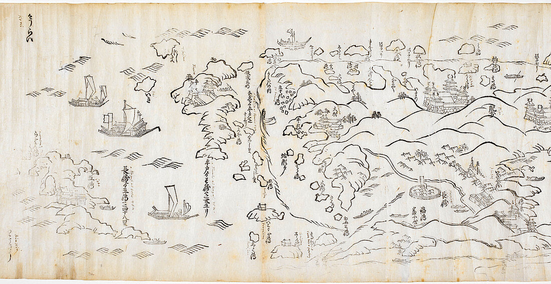 Sea route in Japan,1680s