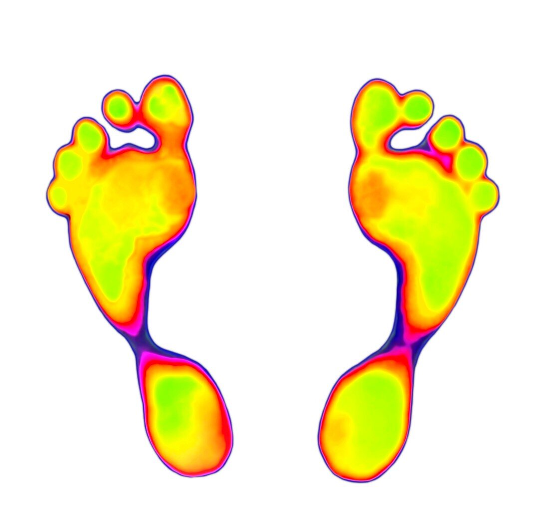 Feet on thermochromic film