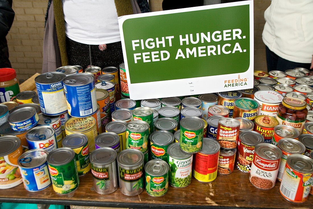 Canned goods for food banks