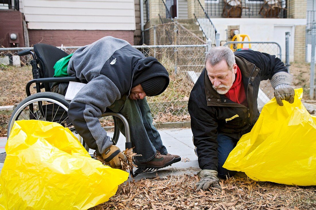 Volunteers clearing park litter