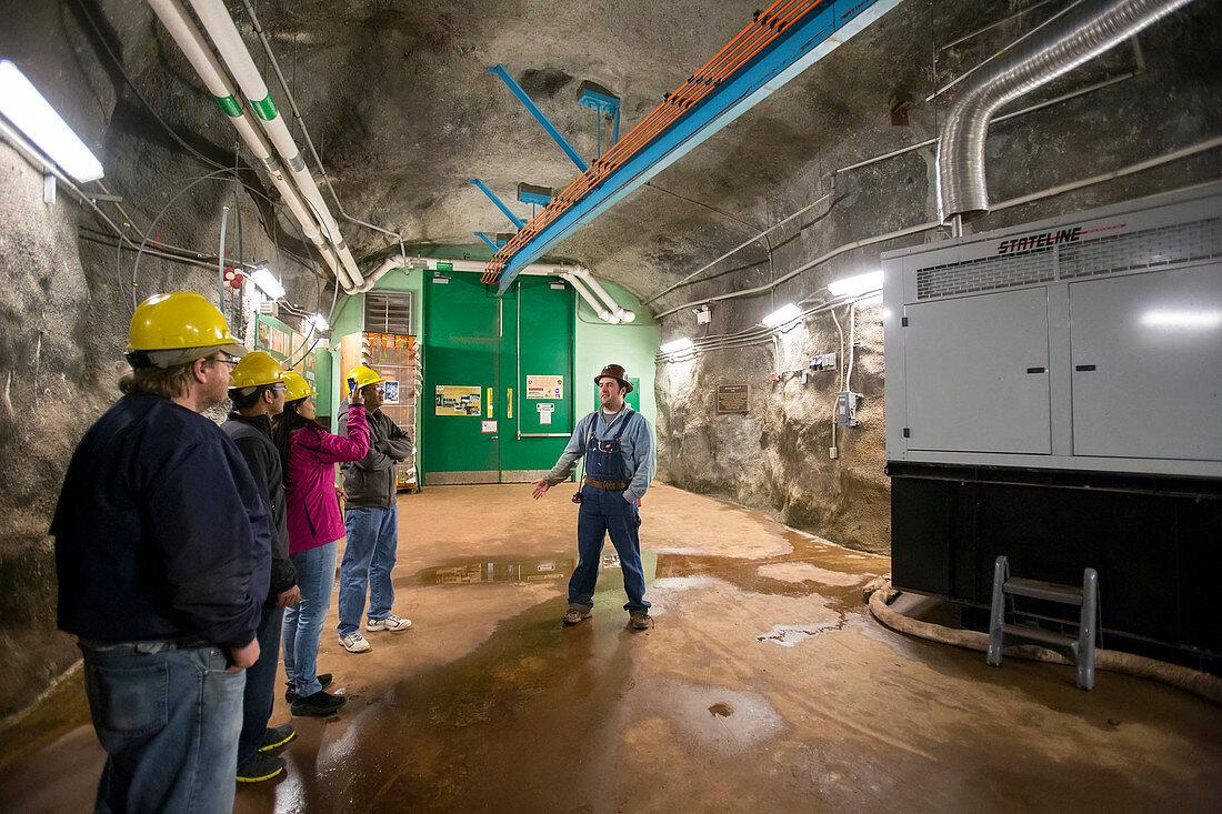 Tourists in underground laboratory