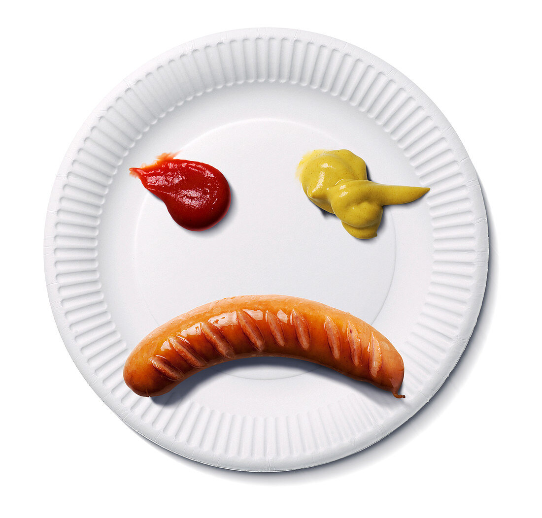 Sad food face,conceptual image