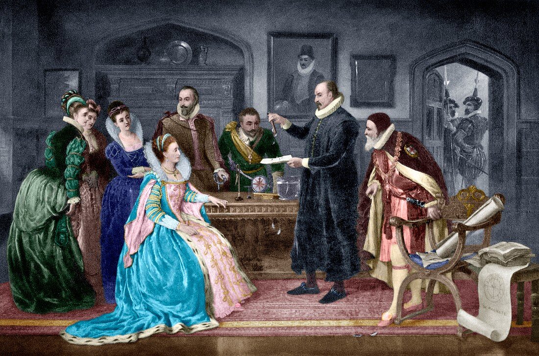 Gilbert shows electricity to Elizabeth I