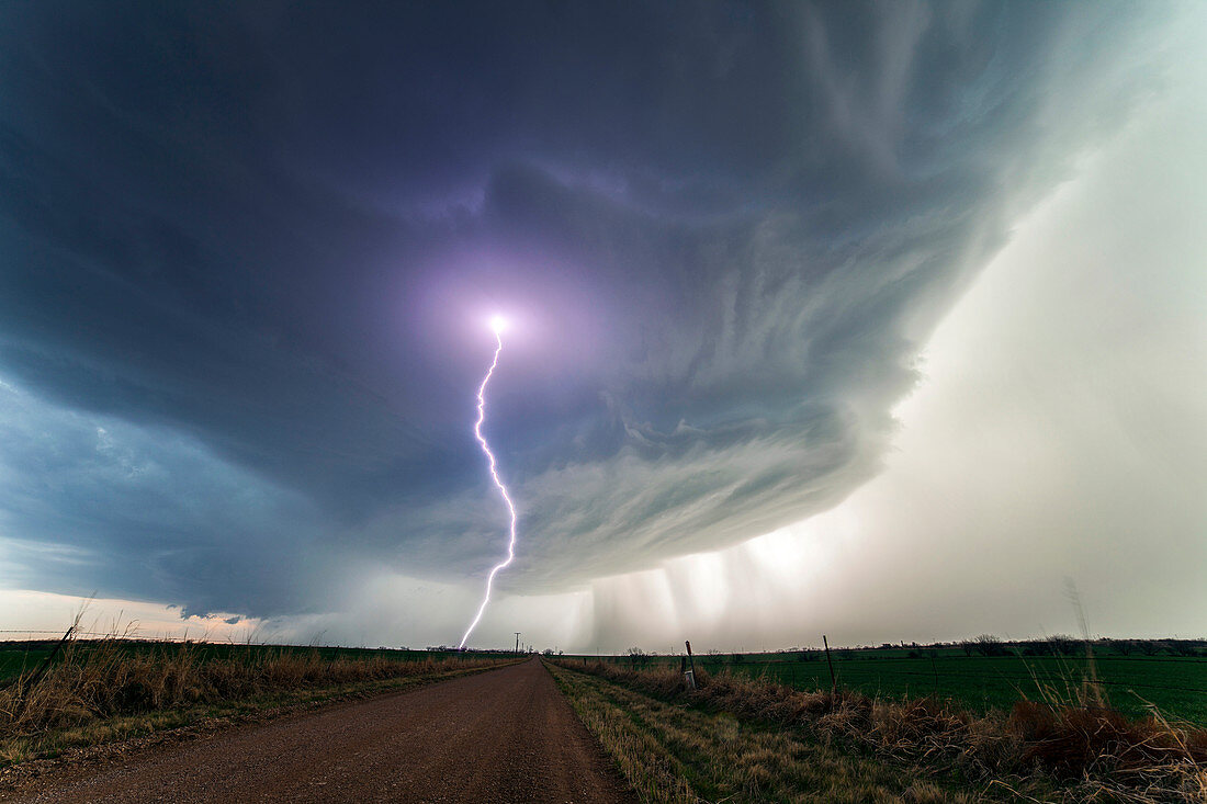 Lighting and supercell storm