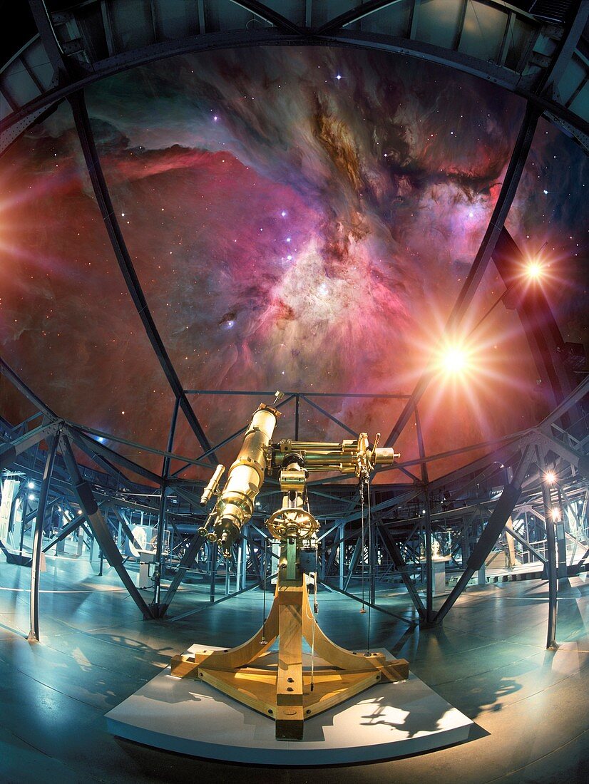 Telescope and Orion nebula