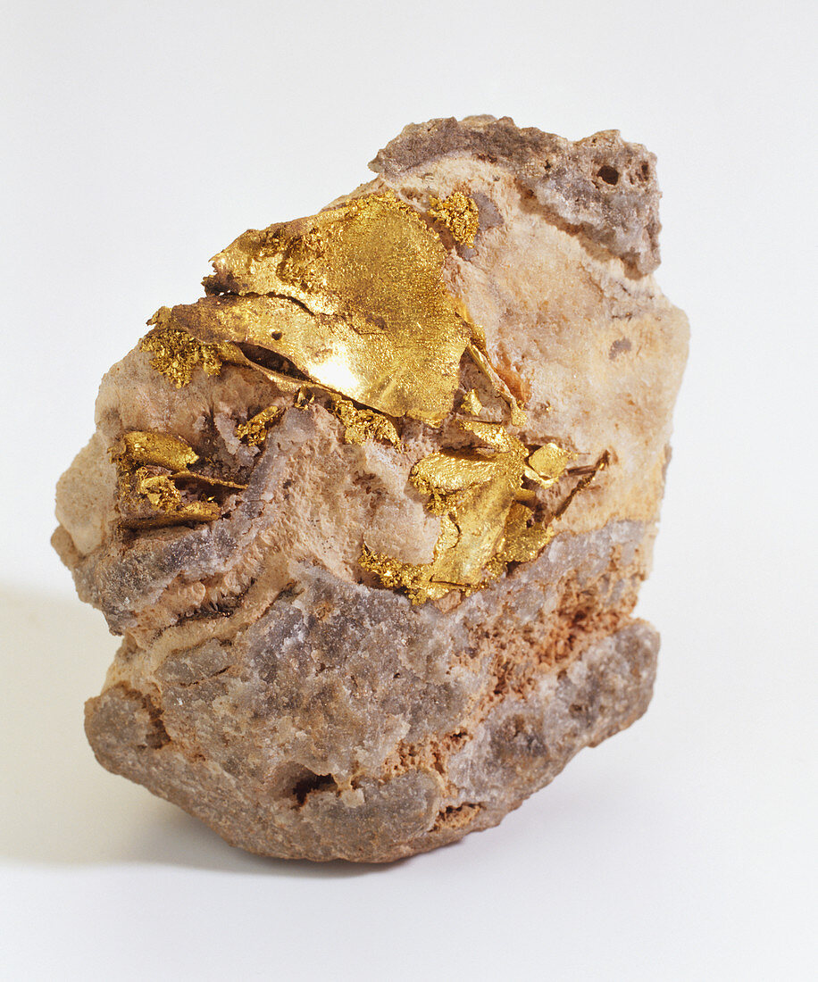 Gold embedded in quartz groundmass