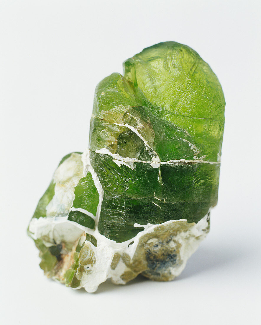 Olivine peridot crystal,close up