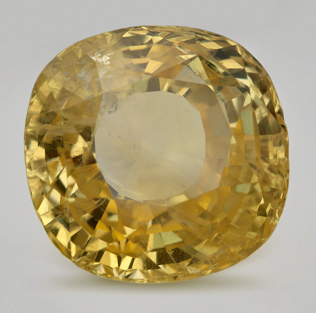 Cut yellow sapphire gemstone