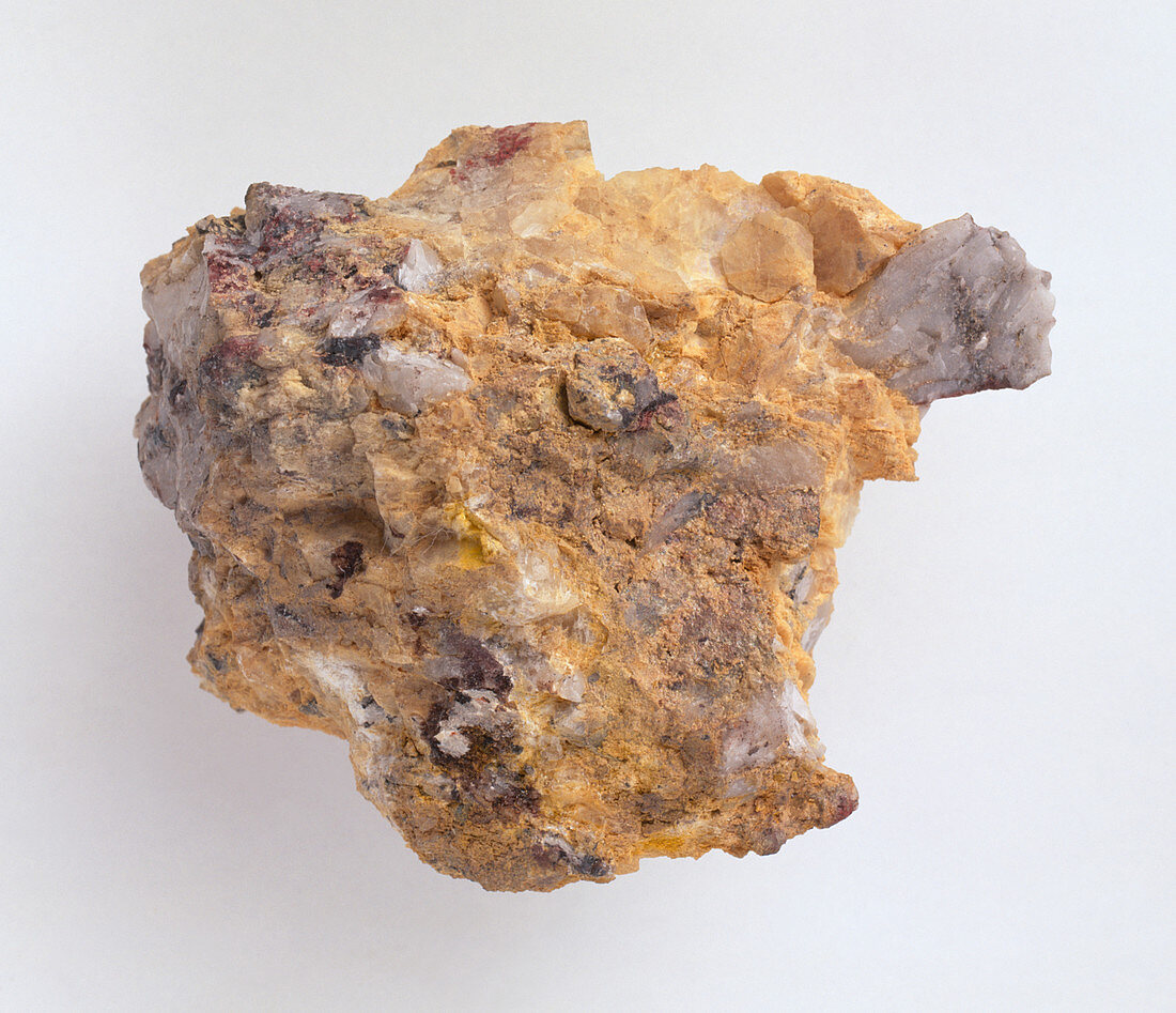 Tungstite in quartz groundmass,close-up