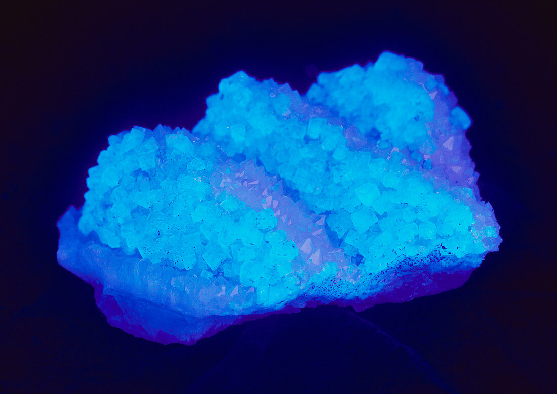 Fluorite on quartz crystals