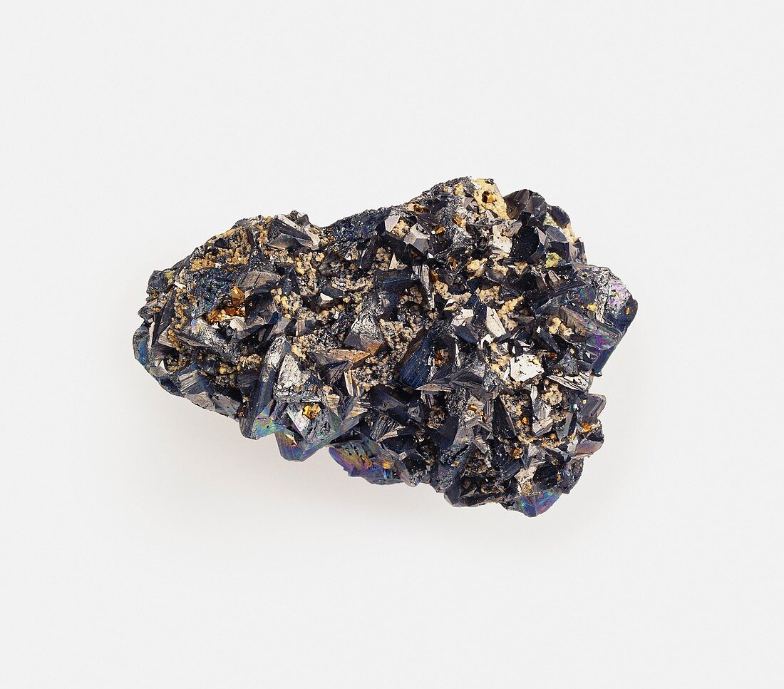 Tennantite with iridescent crystals