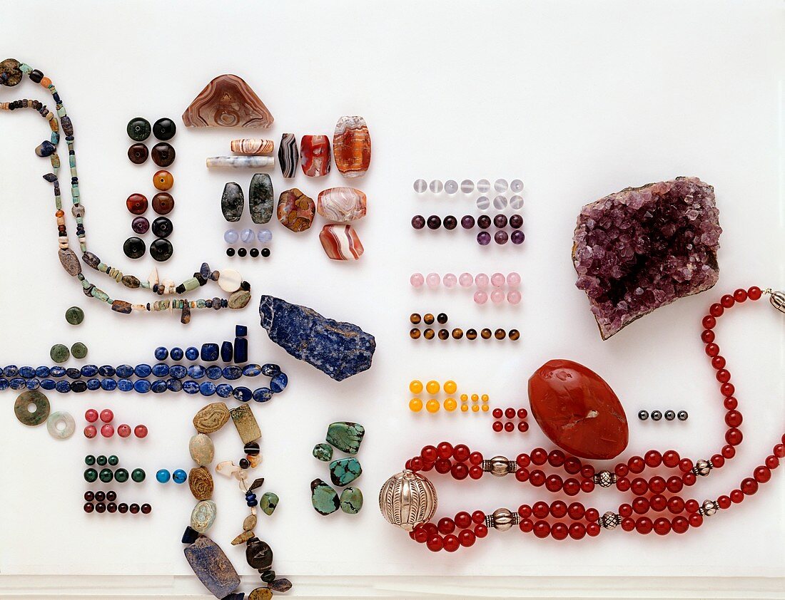 Collection of semi-precious minerals