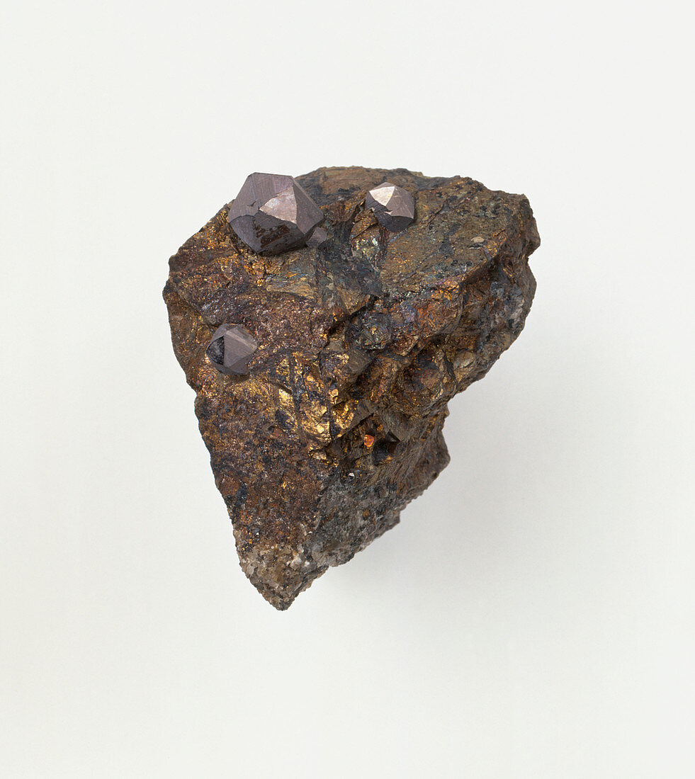 Cobaltite and chalcopyrite crystals
