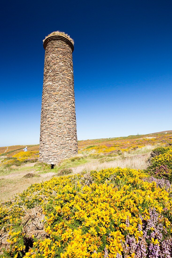 An old abandoned tin mine chimney