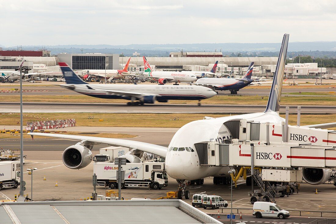Planes at Heathrow Airport,London,UK