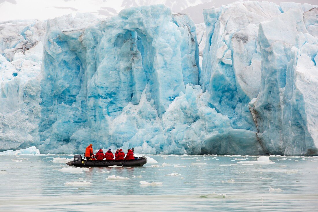 Passengers on Zodiaks