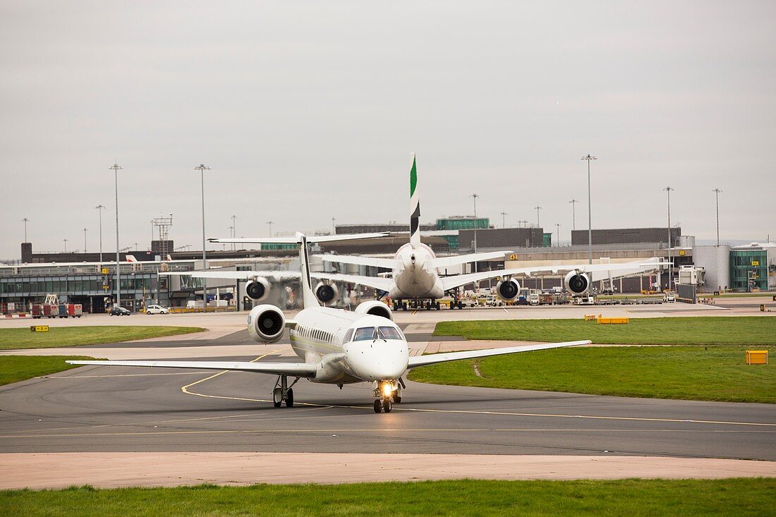 private jet at Manchester Airport