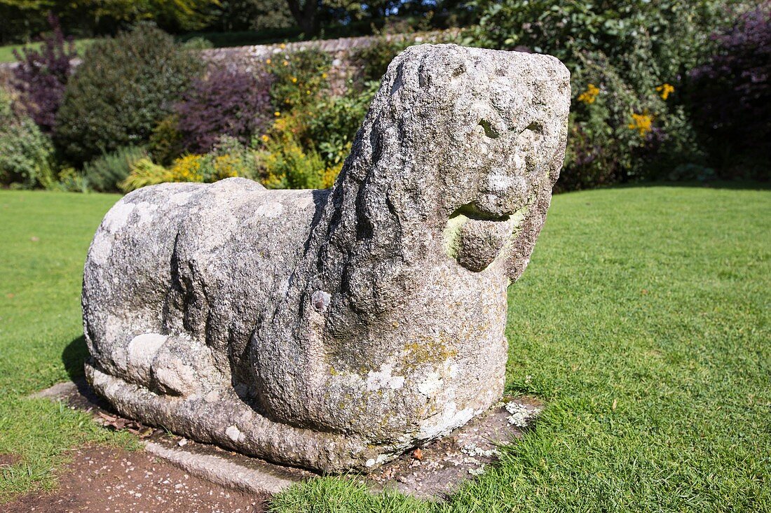 An ancient granite lion