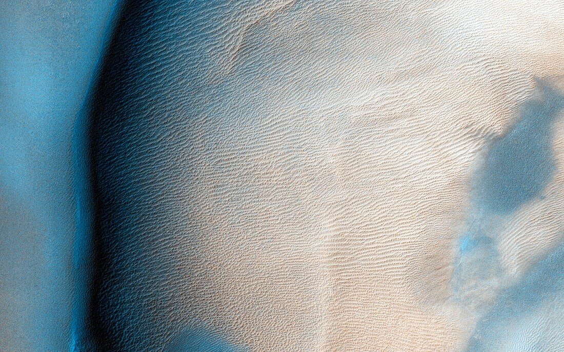 Ice sublimation on Mars,satellite image