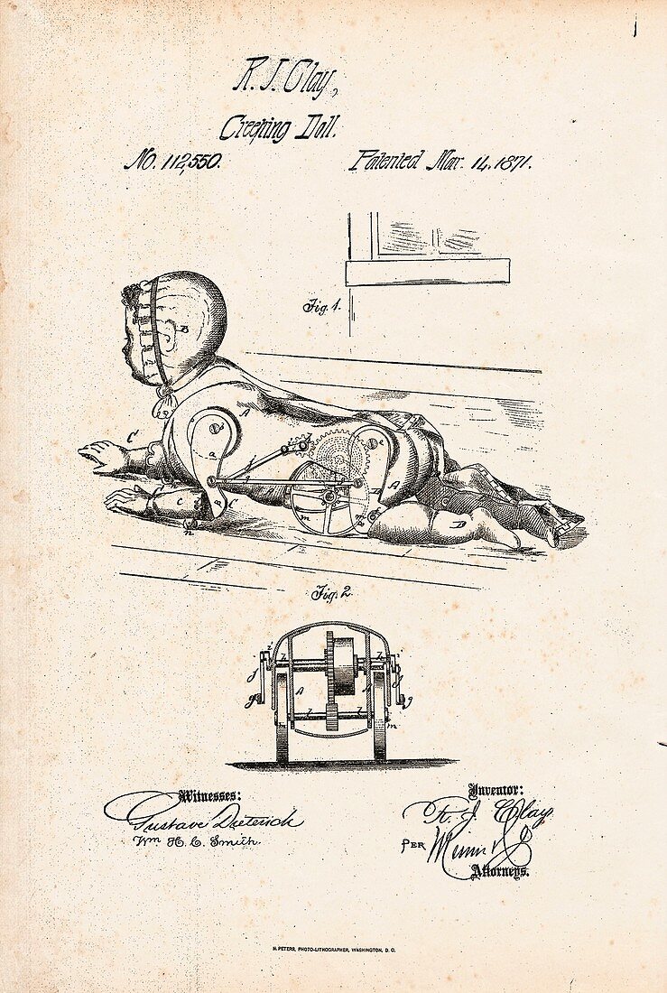 Creeping doll patent,1871