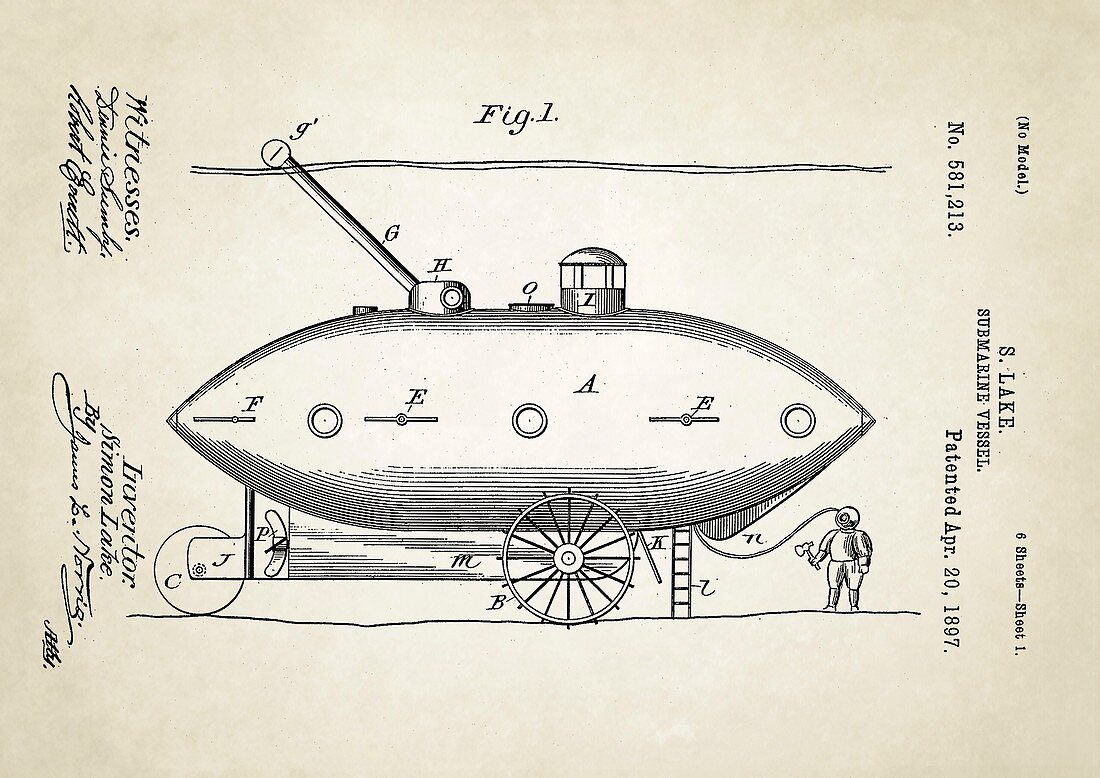 Submarine patent,1897