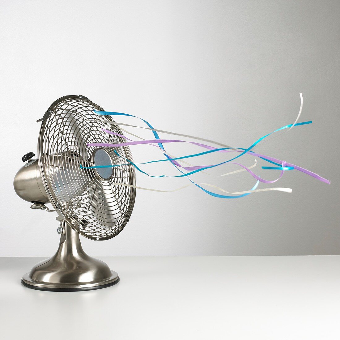 Domestic fan showing air movement