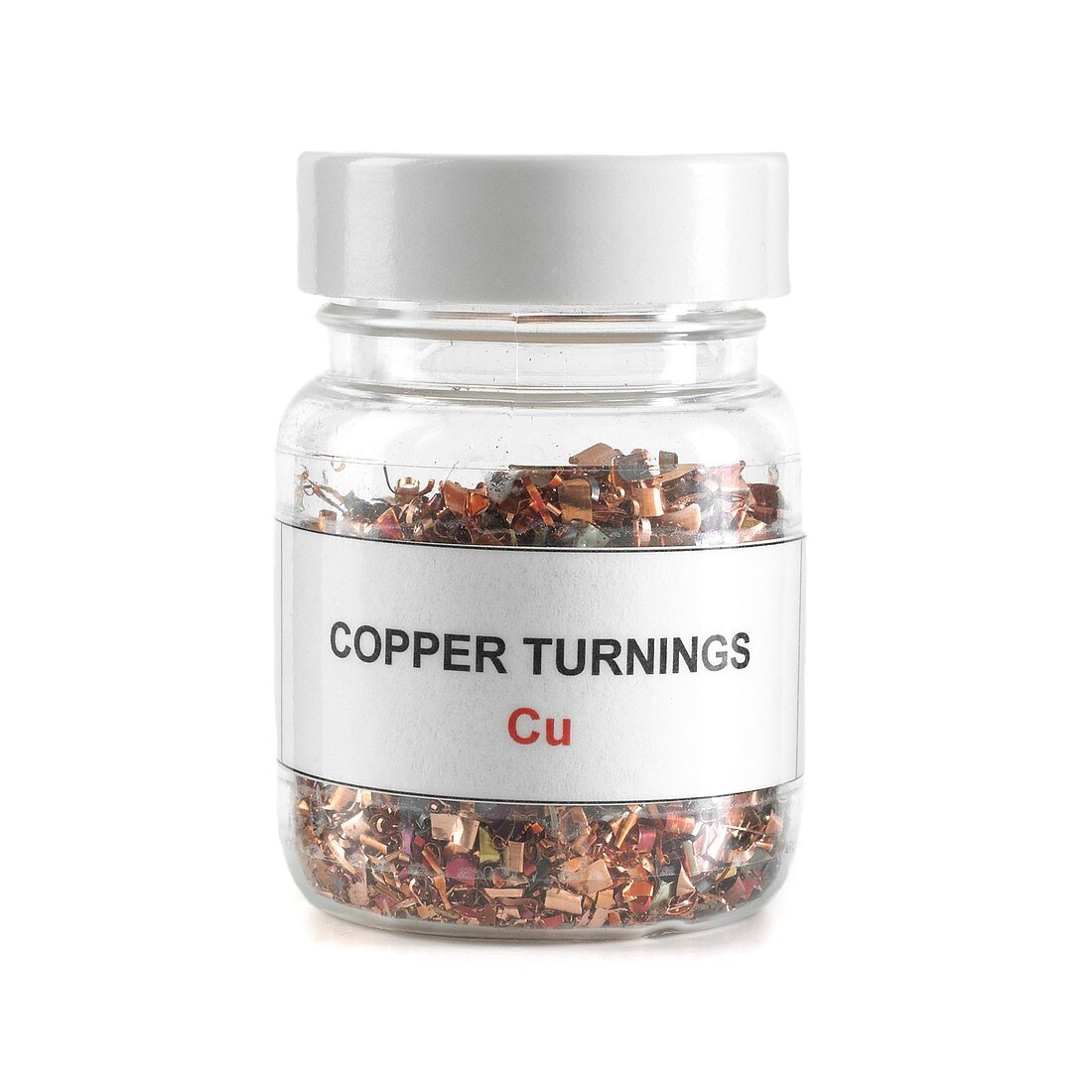 Jar containing copper turnings