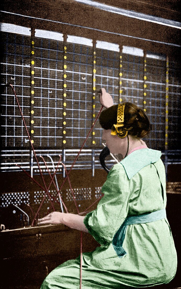 Telephone switchboard operator,1914