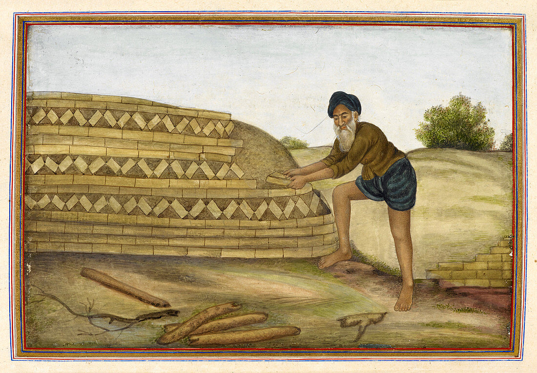 Indian brickmaker,illustration